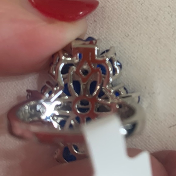 NWT JTV 4.42CTW Heart Shape & Round Blue Spinel Sterling Silver Ring - Picture 6 of 7